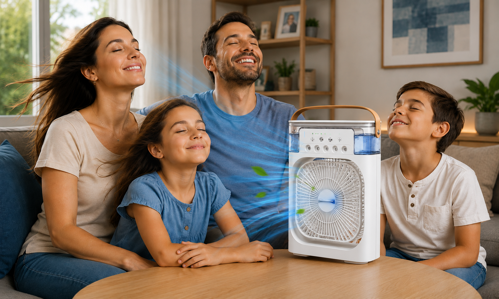 Habitación fresca con aire acondicionado portátil